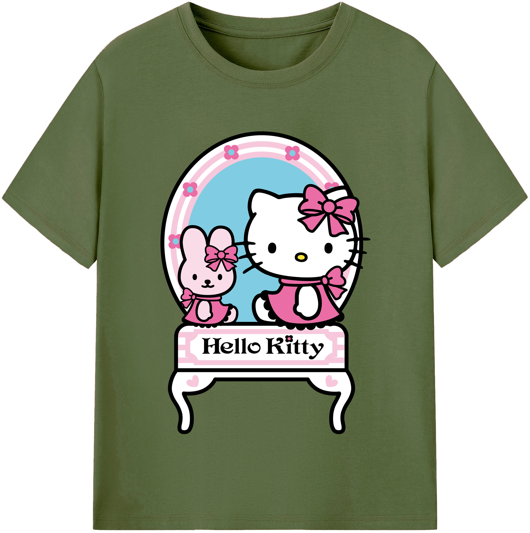 （画像用） Hello Kitty ハローキティ 綿100％半袖Tシャツ（フロントプリント）